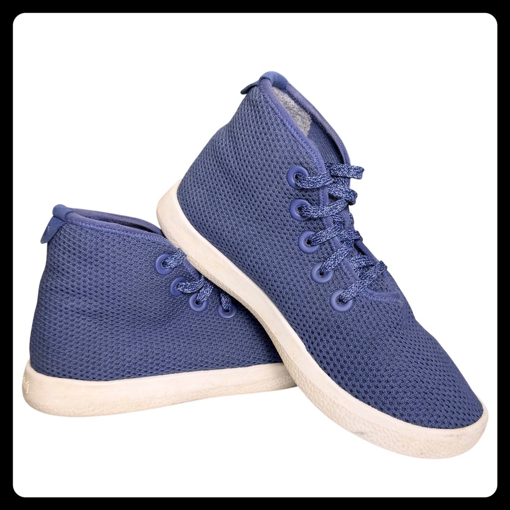Allbirds Tree Toppers Shoes Women 7 Blue Eucalyptus Fiber Wool High Top Sneakers